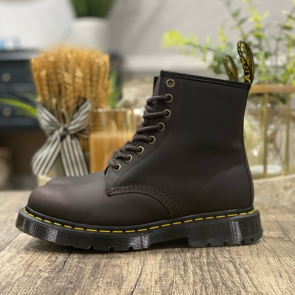 Dr. Martens 1460 Snowplow Cocoa Brown Leather Boots - Picture 4 of 16